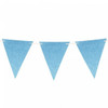 Banderines Glitter Celeste Party Decorations Lightblue Metallic Glitter Pennant Banner Triangle Flag Garland (12 units)