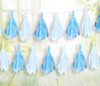 Guirnalda Porras Argentina Fabric Pennants Argentina Colors Lightblue & White Hanging Garland, 3 m / 9.8 ft long