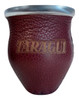Taragüi Mate Glass Lined in Leather 2 Colors Available Mate de Vidrio Forrado en Cuero con Logo de Taragüi