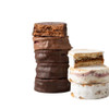 Rapanui Alfajor Mixed Alfajores Filled with Raspberry & Dulce de Leche Dipped in Milk Chocolate & Sugar Coated (box of 6)