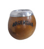 Mate Gourd Carved Natural Calabaza with Metal Ring Grabado Argentina, Assorted Colors