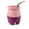 Quechua Thermal Ceramic & PVC Mate with Stainless Steel Bombilla Yerba Mate Gourd (Various Colors)