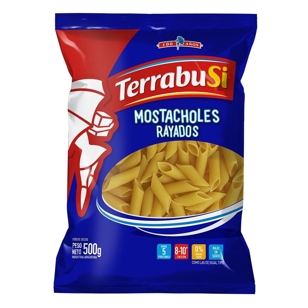 Terrabusi Striped Mostachol Pasta Noodles Servings Mostachol