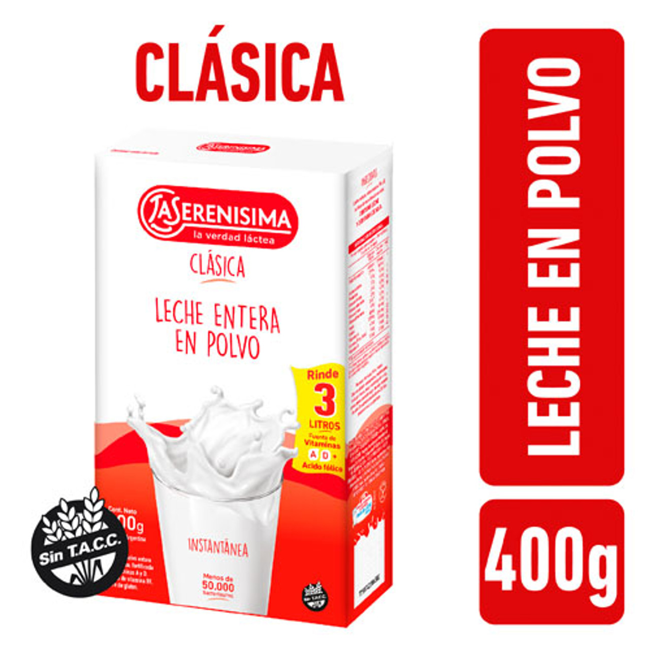 Leche entera Sin Lactosa enriquecida con vitaminas A, D, E y B9