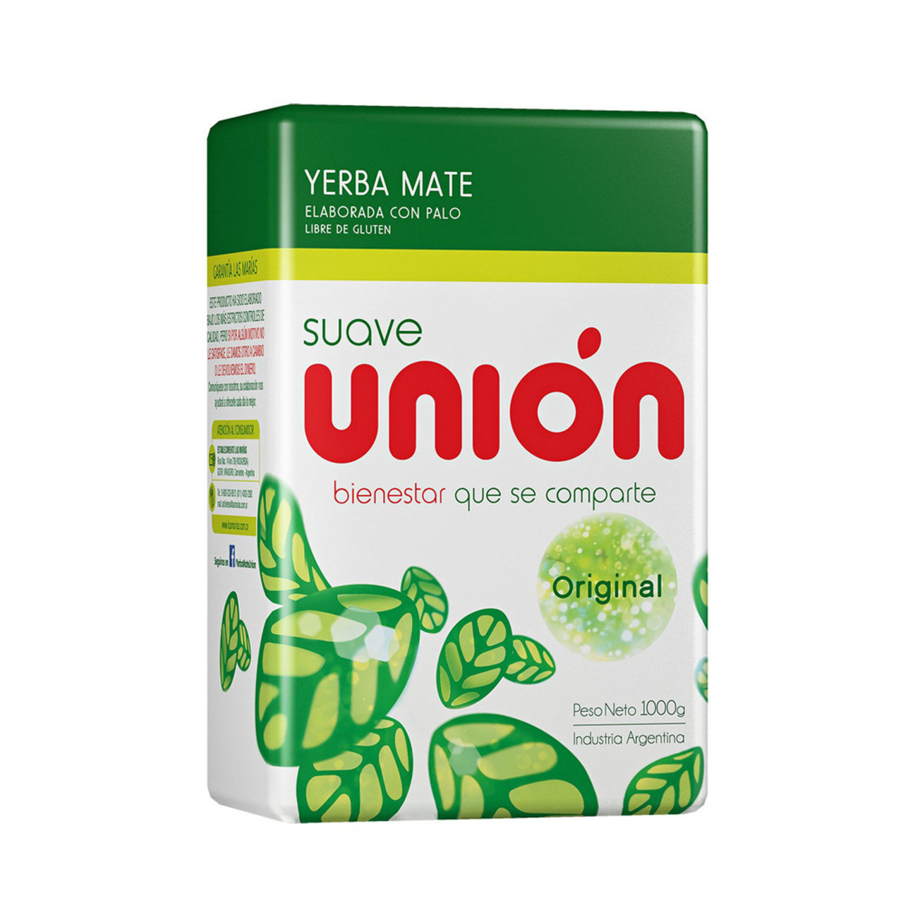 Unión Yerba Mate Suave Original, 1 kg / 2.2 lb