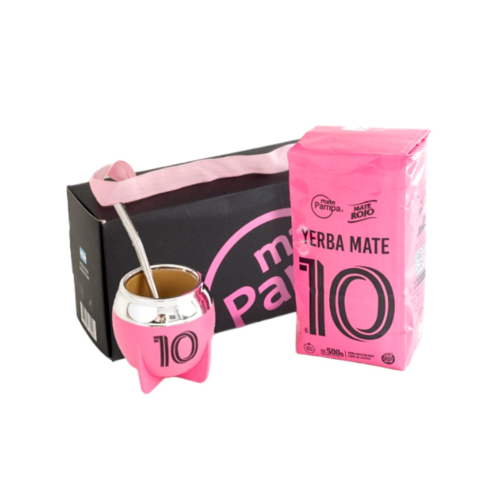 Mate Pampa Kit Yerba Mate Rojo + Mate Pampa Lionel Messi Tribute