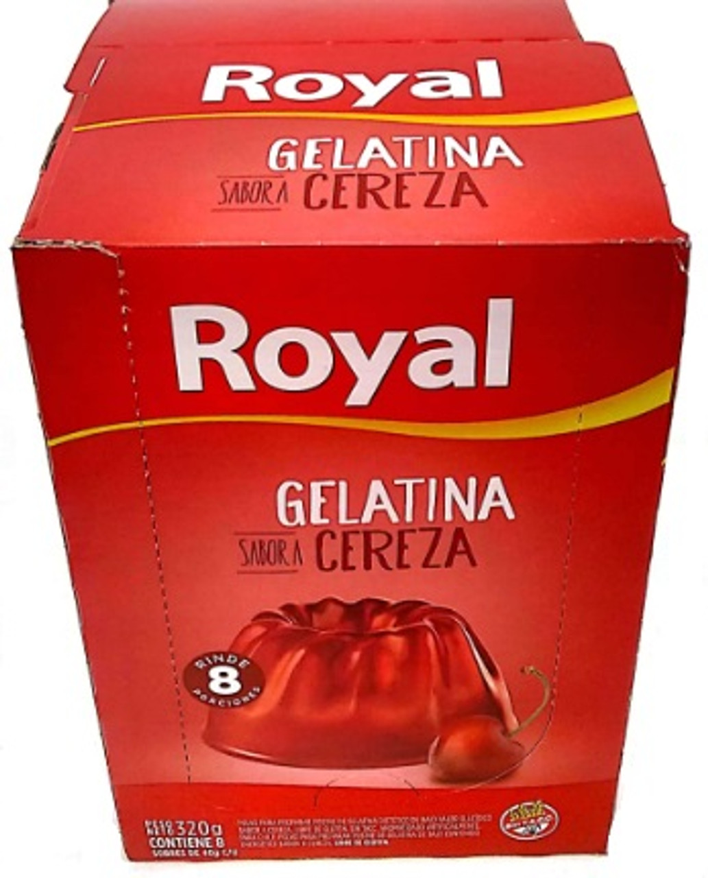 Royal Cherry Ready to Make Jelly Gelatina Cereza Jell-O, 8 servings per  pouch 40 g /