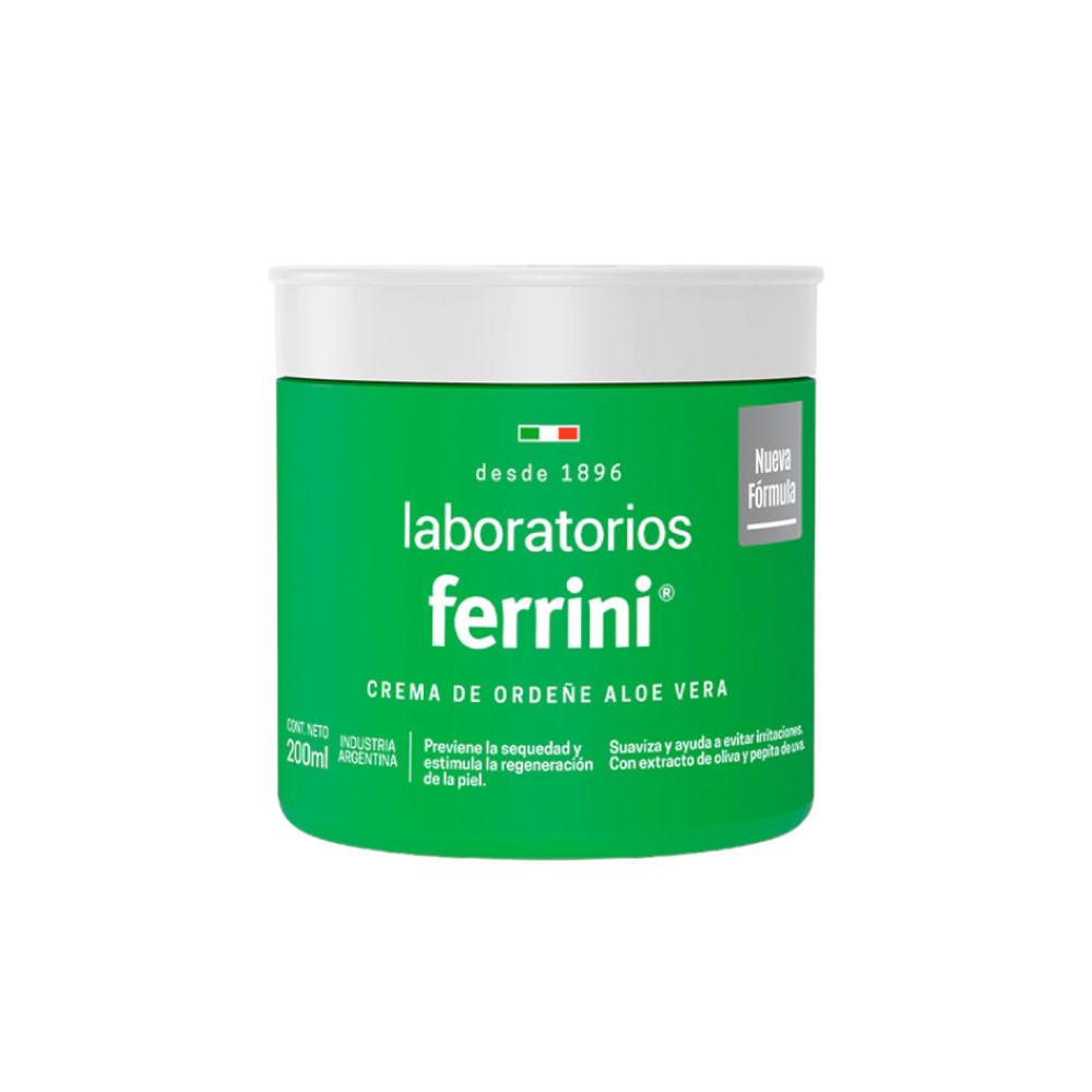 Laboratorios Ferrini Crema de Ordee Aloe Vera Hand Cream with Aloe Vera,  Olive Extract & Grape Seed, 200 ml / 6.76 fl oz