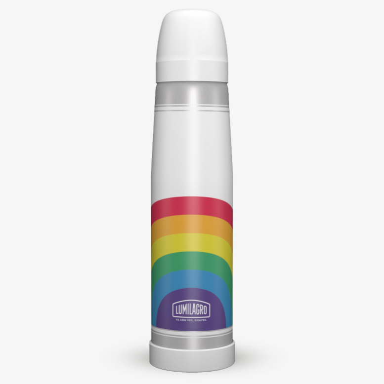 a thermos water bottle Life is Good Layered Sticker Collage Twist Top Bottle
