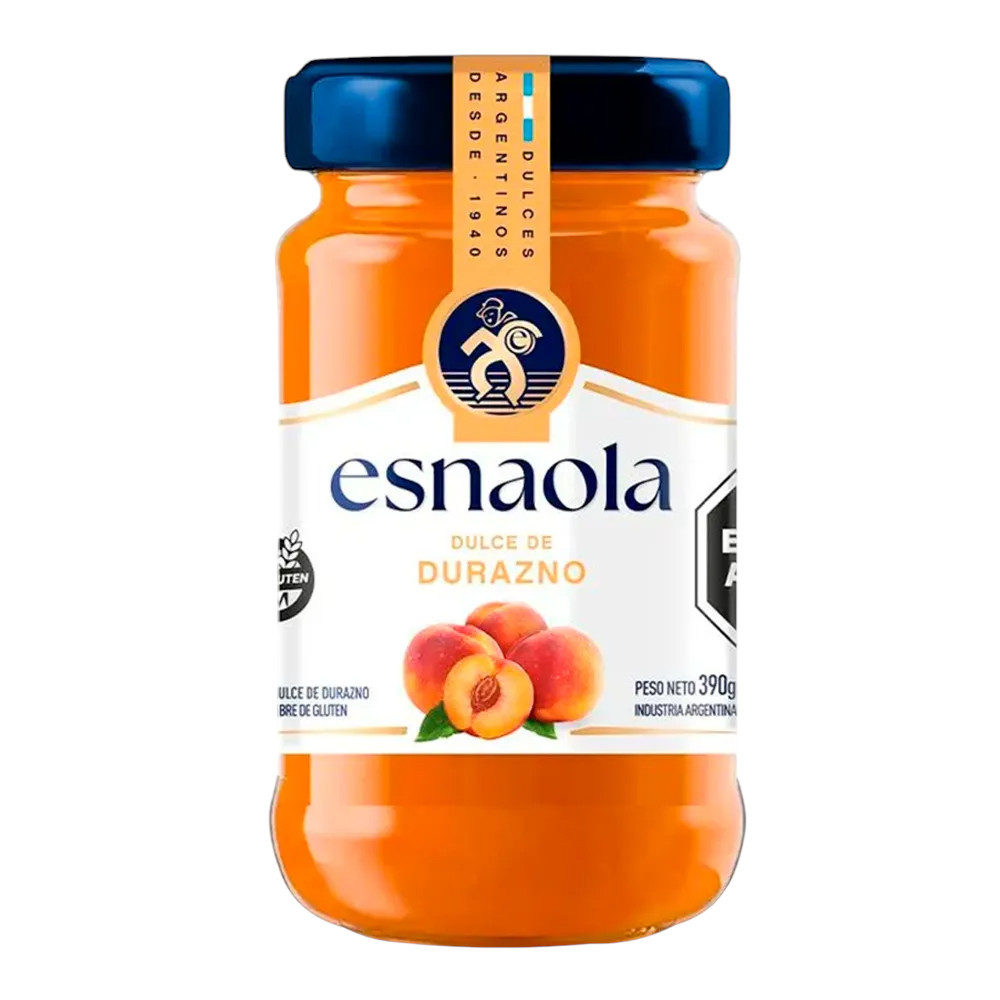 Esnaola Gluten-Free Peach Jam with Authentic Fruity Flavor, 390 g / 13. ...