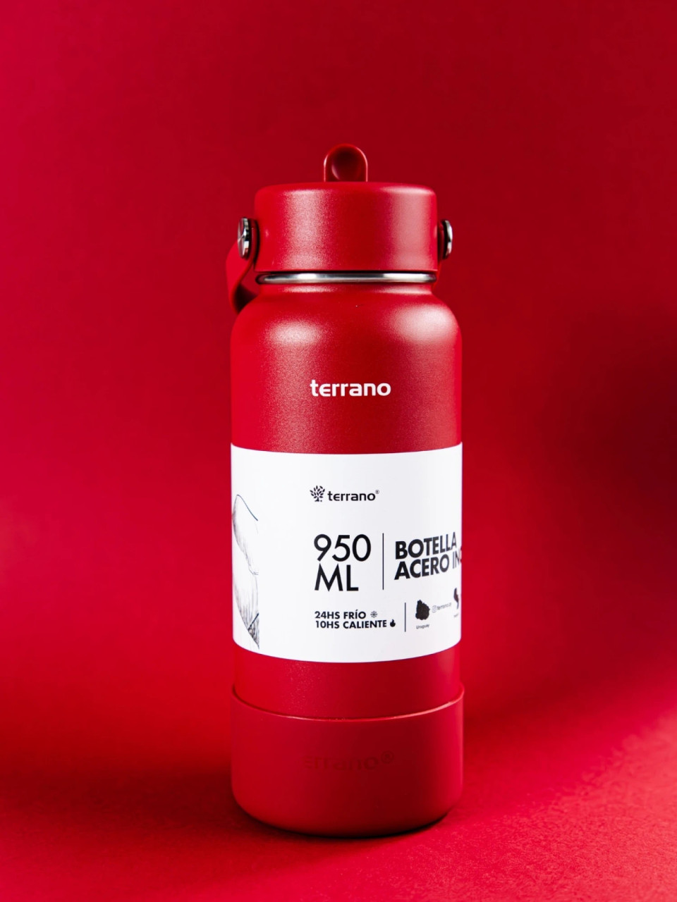 Terrano Thermal Bottle with Straw Spout, Removable Silicone Base