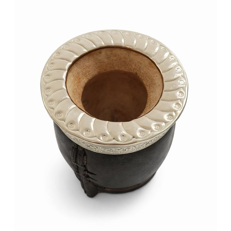 Laska Black Imperial Calabaza Mate Cup Handcrafted Unique with