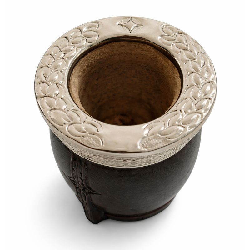 Laska Black Imperial Calabaza Mate Cup Handcrafted Unique with