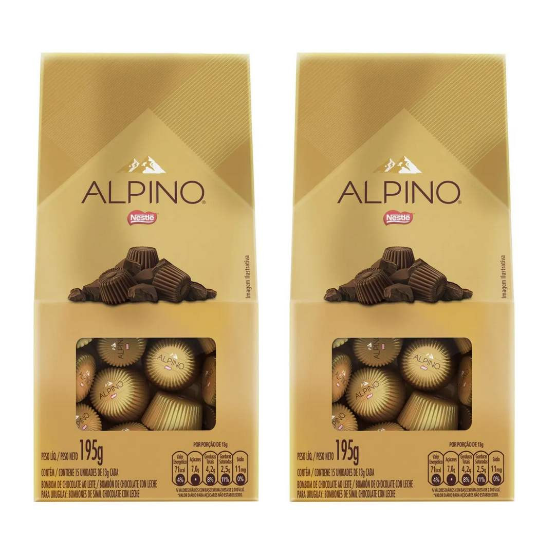 Nestlé Alpino Milk Chocolate Candy Bites Box of 15 (pack of 2)