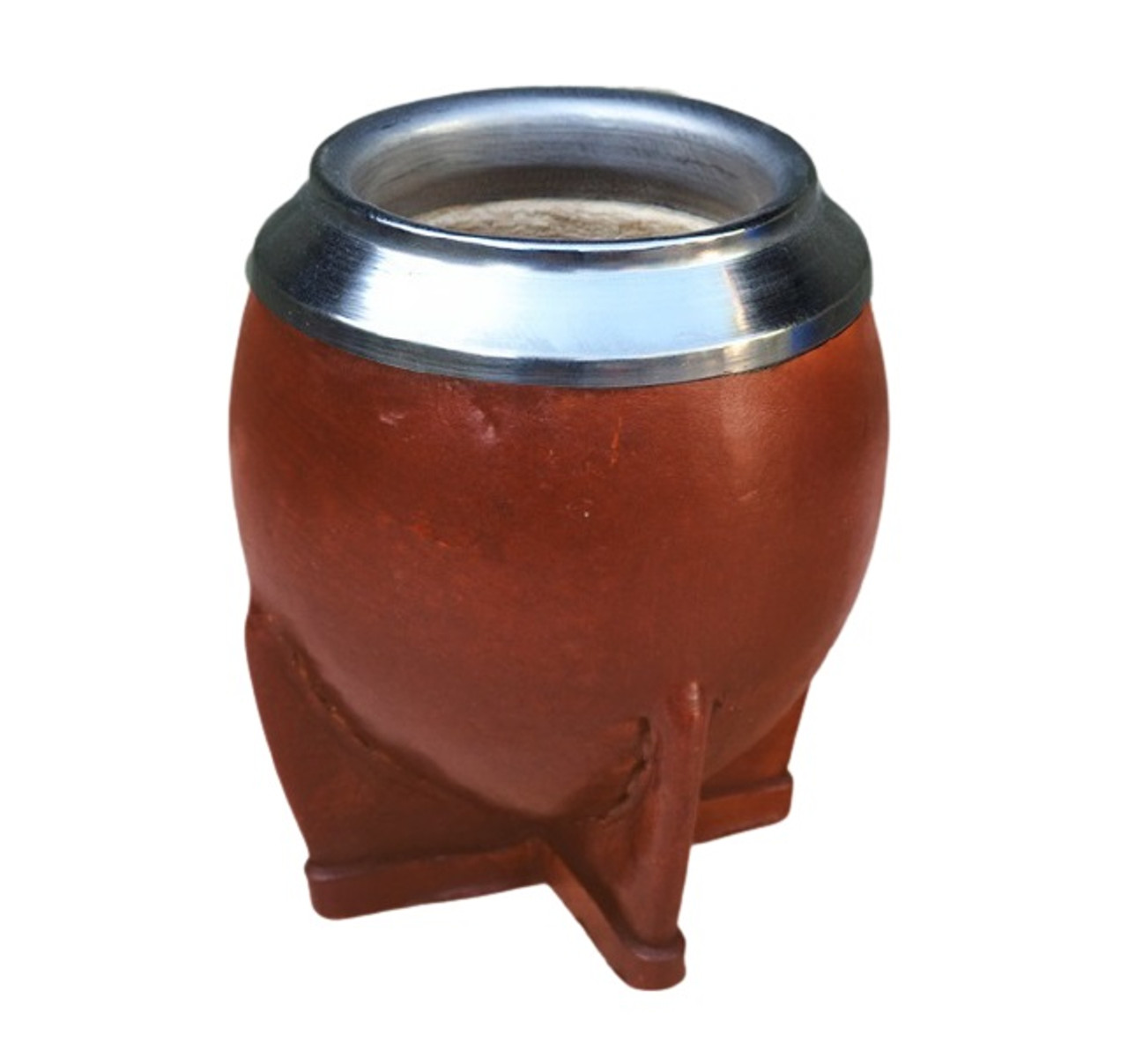 Gourd and Brown Leather Mate, Yerba Mate Gourd, Mate De Calabaza