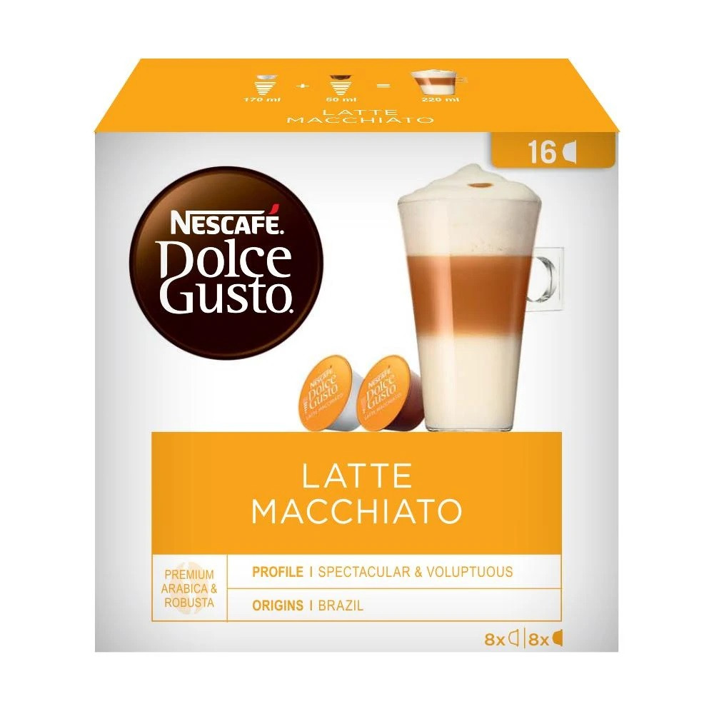 Nescafé Dolce Gusto Latte Café Tostado Molido En Cápsulas Espresso Latte  Macchiato Coffee Capsules , 6.3 g / 0.2 oz each (box of 16) - Pampa Direct