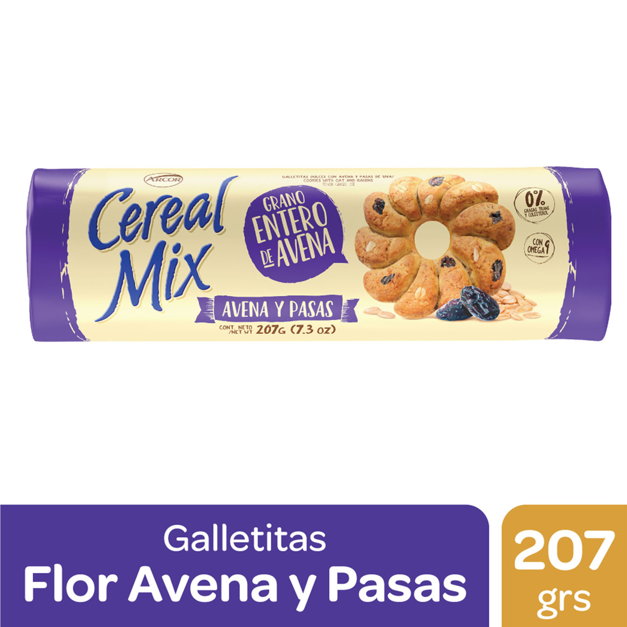 Cereal Mix Galletas Avena y Pasas Sweet Oats & Raisins Cookies, 207 g / 7.3  oz (pack of 3)