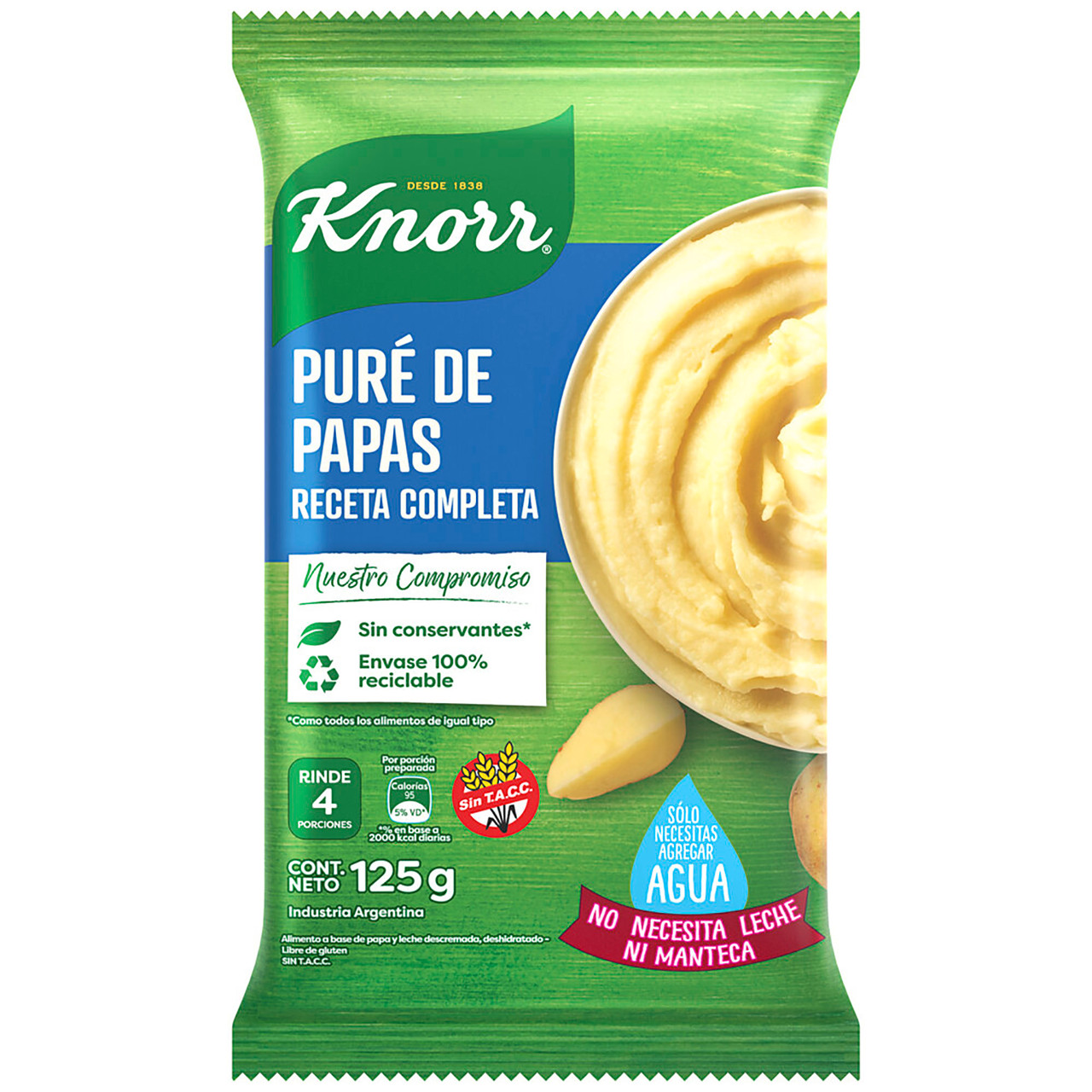Knorr Puré de Papas Receta Completa Powder Ready To Make Mashed Potatoes  Just Add Water - No
