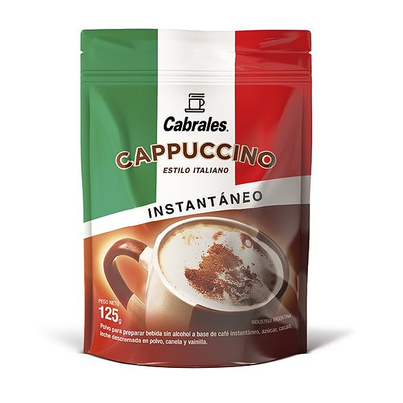 Cabrales Cappuccino Estilo Italiano Instant Cappuccino Coffee Italian  Style, 125 g / 4.4 oz pouch