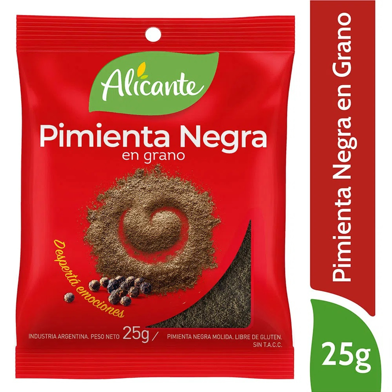 Alicante Pimienta Negra Molida Ground Black Pepper, 25 g / 0.88 oz pouch  (pack of 3)