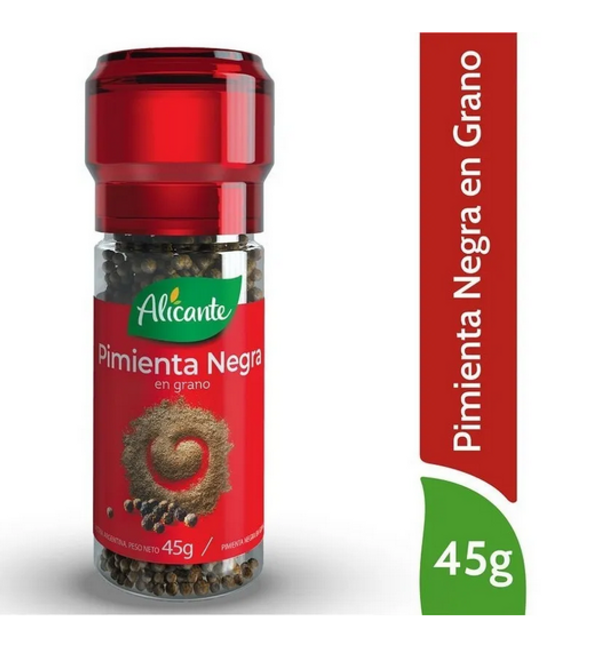 Alicante Molinillo Pimienta Negra En Grano Black Peppercorn Grinder, 45 g /  1.59 oz