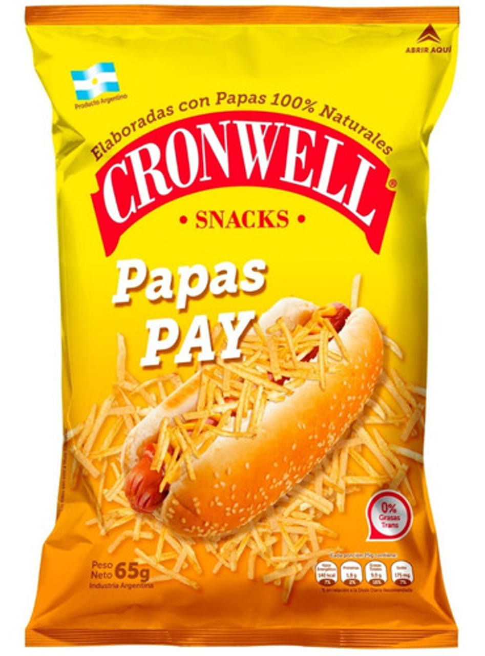 Cronwell Snacks Papas Pay Potato Sticks Crunchy Snack Perfect Hot Dog  Topping, 65 g / 2.29 oz bag