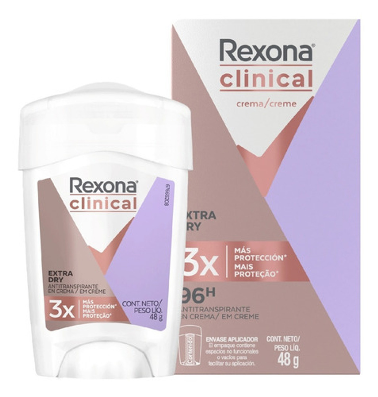 Kit 2 Desodorante Antitraspirante Rexona Clinical Creme Clean 96h