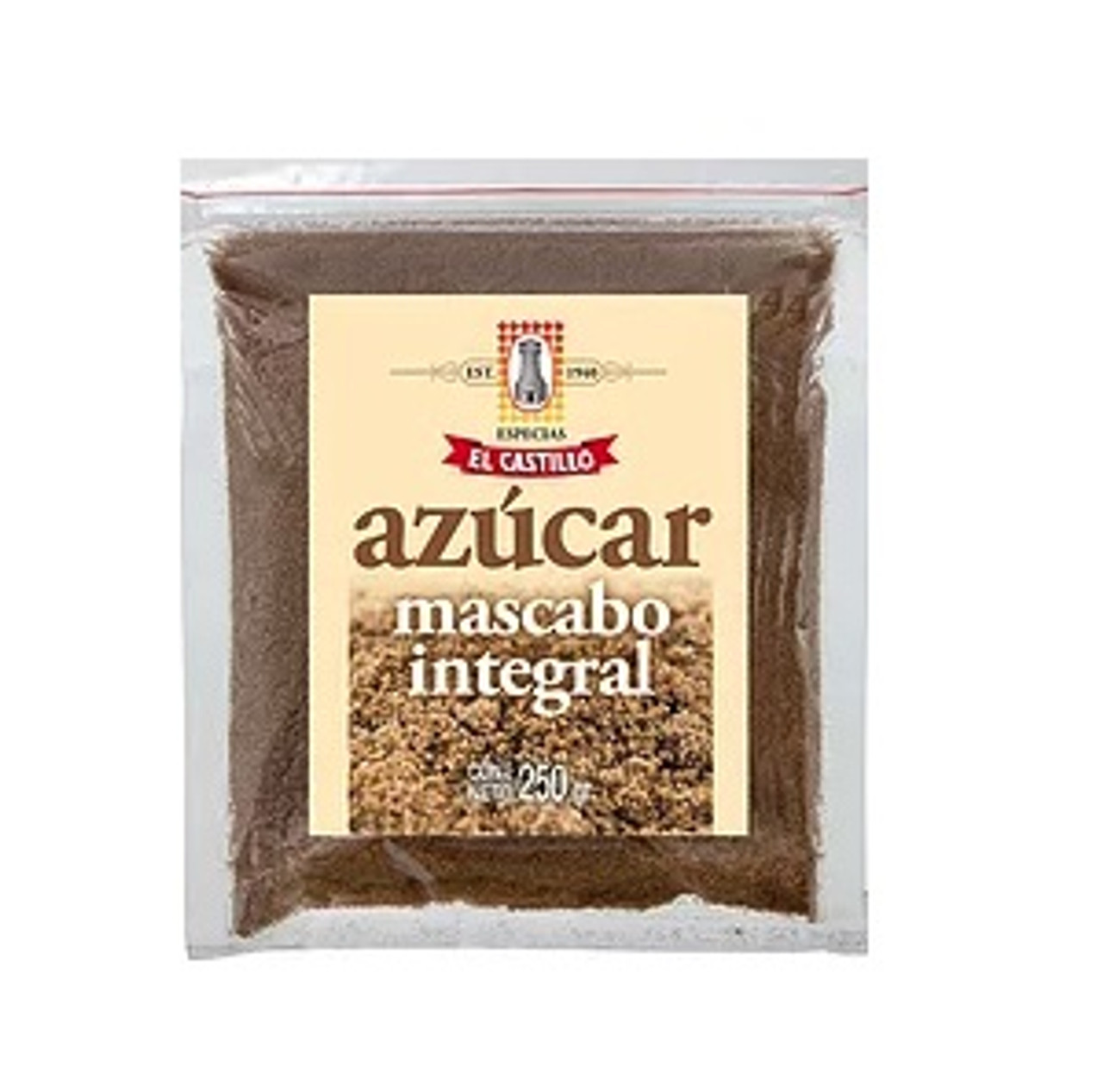 El Castillo Azúcar Mascabo Integral Brown Unrefined Mascabo Cane Sugar  Muscovado, 250 g / 8.8 oz