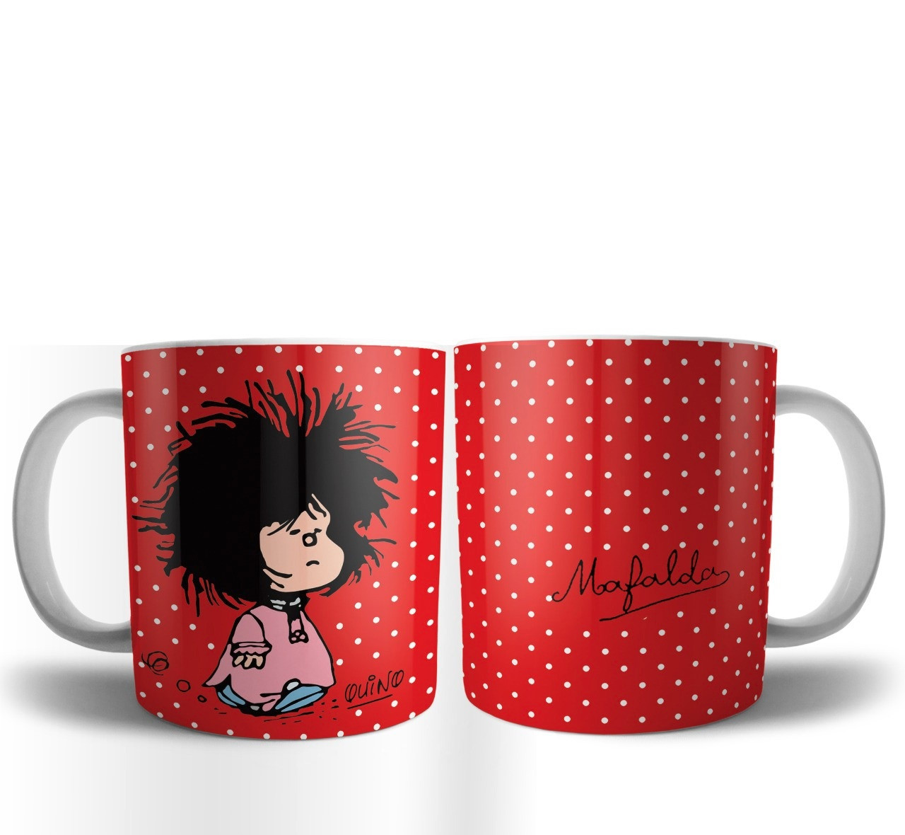 Taza de café con la obra «Mafalda Mafalda Mafalda » de Stratoguayota