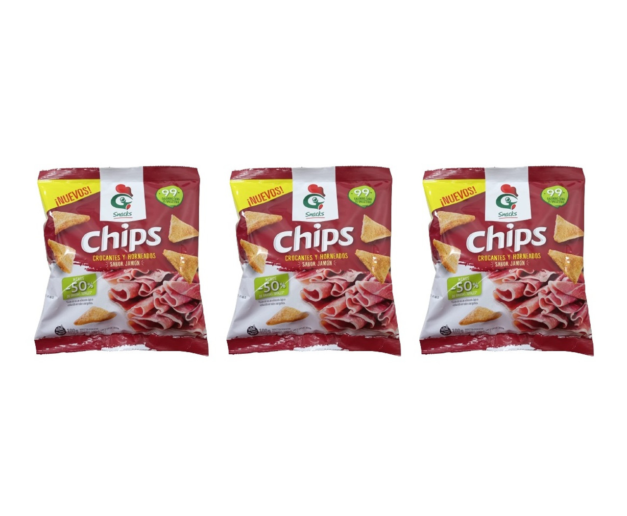 Gallo Chips Crocantes y Horneadas Baked & Crunchy Snack Ham Flavor