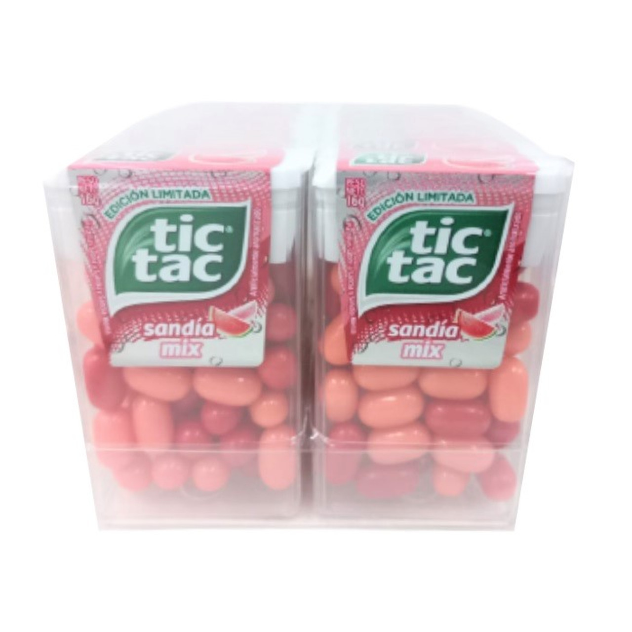 Tic Tac Pastillas Sandía Mix Fresh Breath Mints Watermelon Flavor Candies,  16 g / 0.56 oz ea (