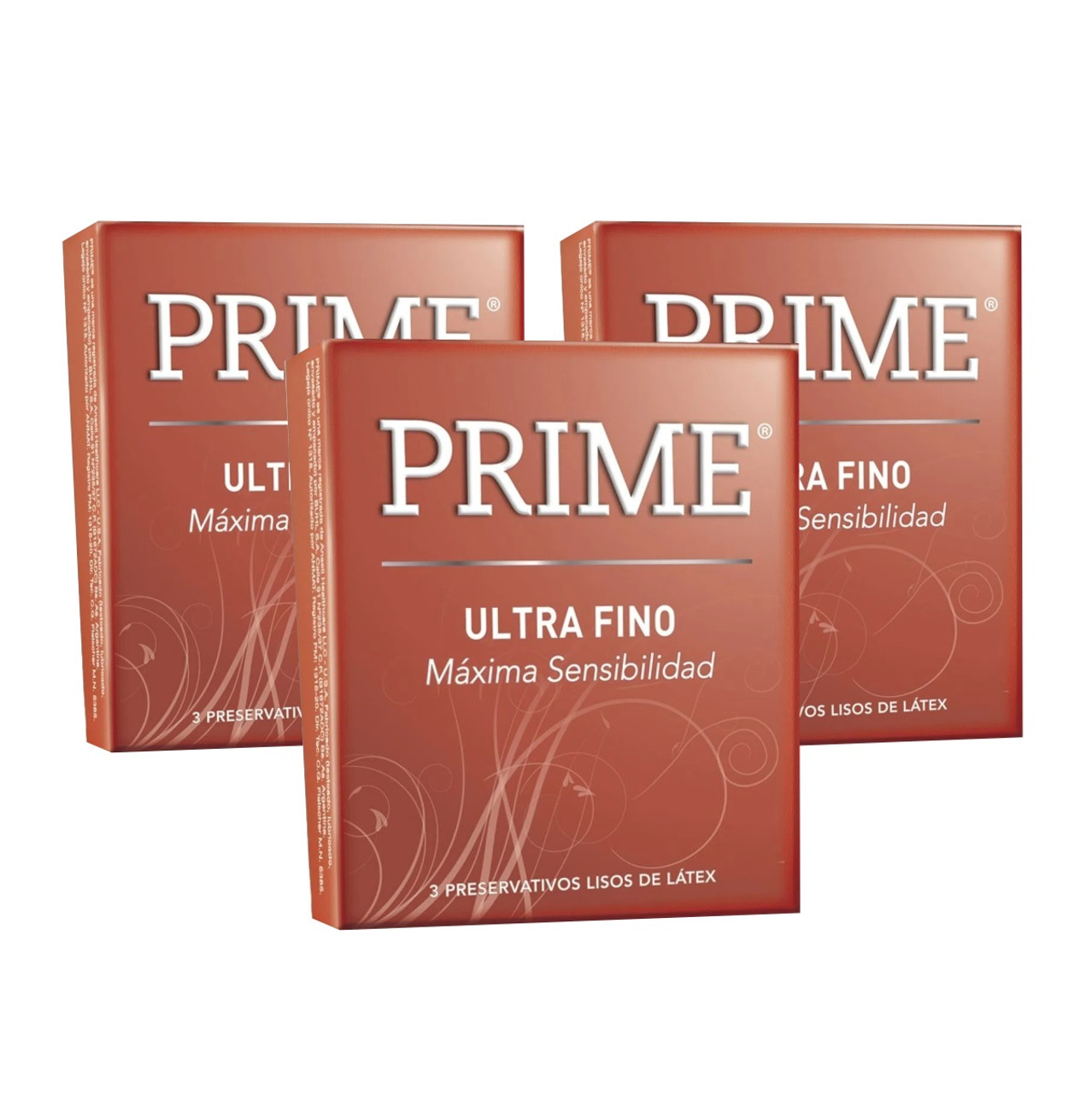 Prime Ultra Fino Preservativos Ultra Super Thin Latex Condoms, 3 boxes with  3 condoms ea (9