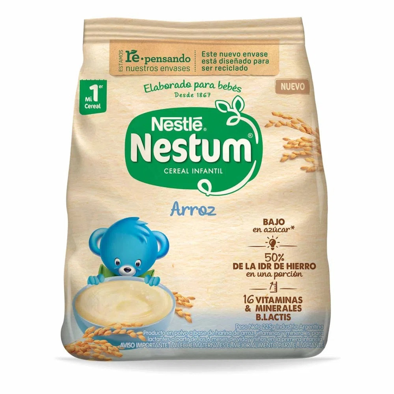 Nestum Arroz Baby Food Powder Made with Rice Flour, 225 g / 7.9 oz bag