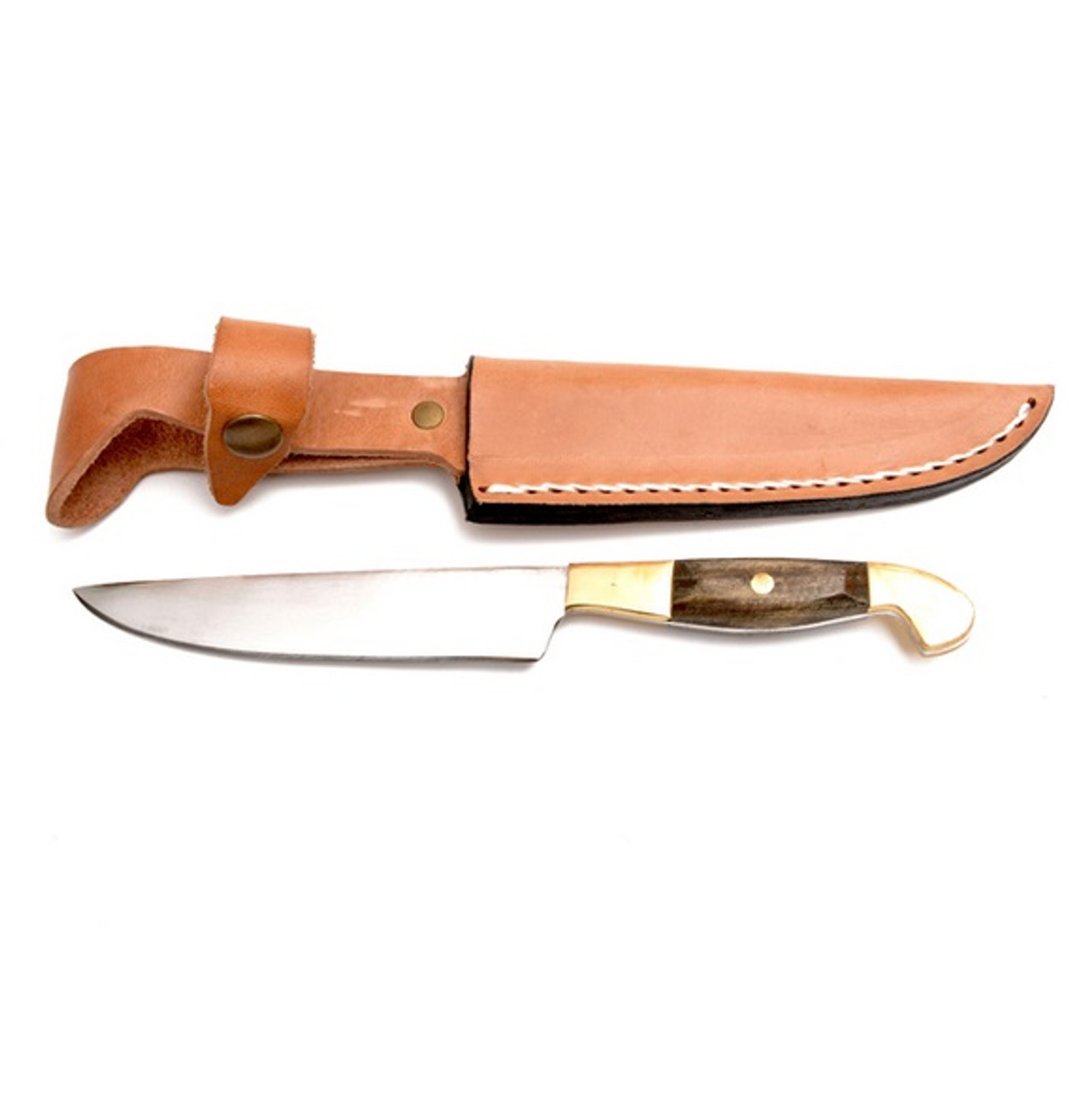 Stainless Steel Gourmet with Wooden Handle & Sheath Meat Kitchen Knife Cuchillo Asado BBQ