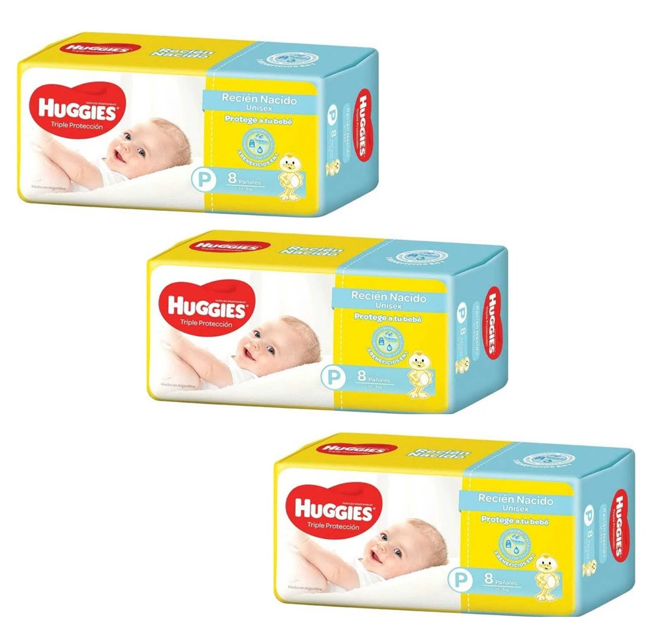 Huggies Pañales Recién Nacido Baby Diapers Size Newborn Disposable Baby  Diapers Triple Protection S/1, 3