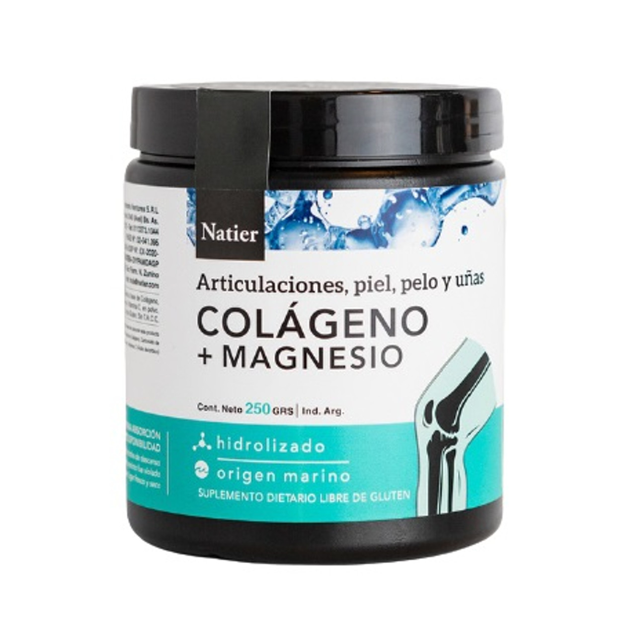 Natier Colágeno + Magnesio Dietary Supplement Collagen & Magnesium Powder  Healthy Tissues and Joints, 250 g /