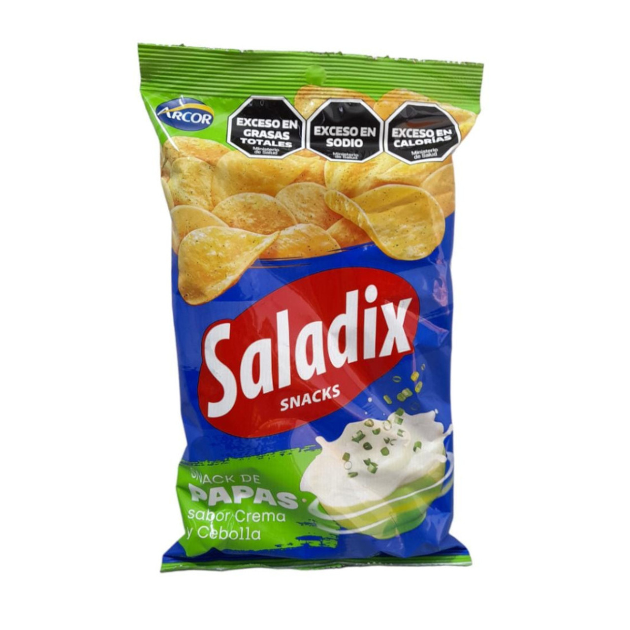 Saladix Cebolla y Crema Papas Fritas Potato Chips Snack Onion & Cream  Flavor Crunchy Snack, 95