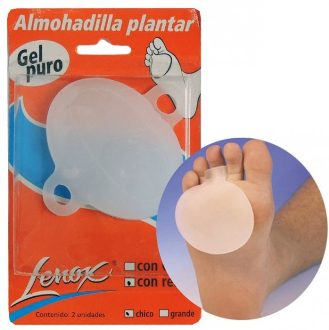 Lenox Almohadilla Plantar Chica Gel Puro Metatarsal Pads Polymer Gel Foot  Cushions Reduces Pression & Friction