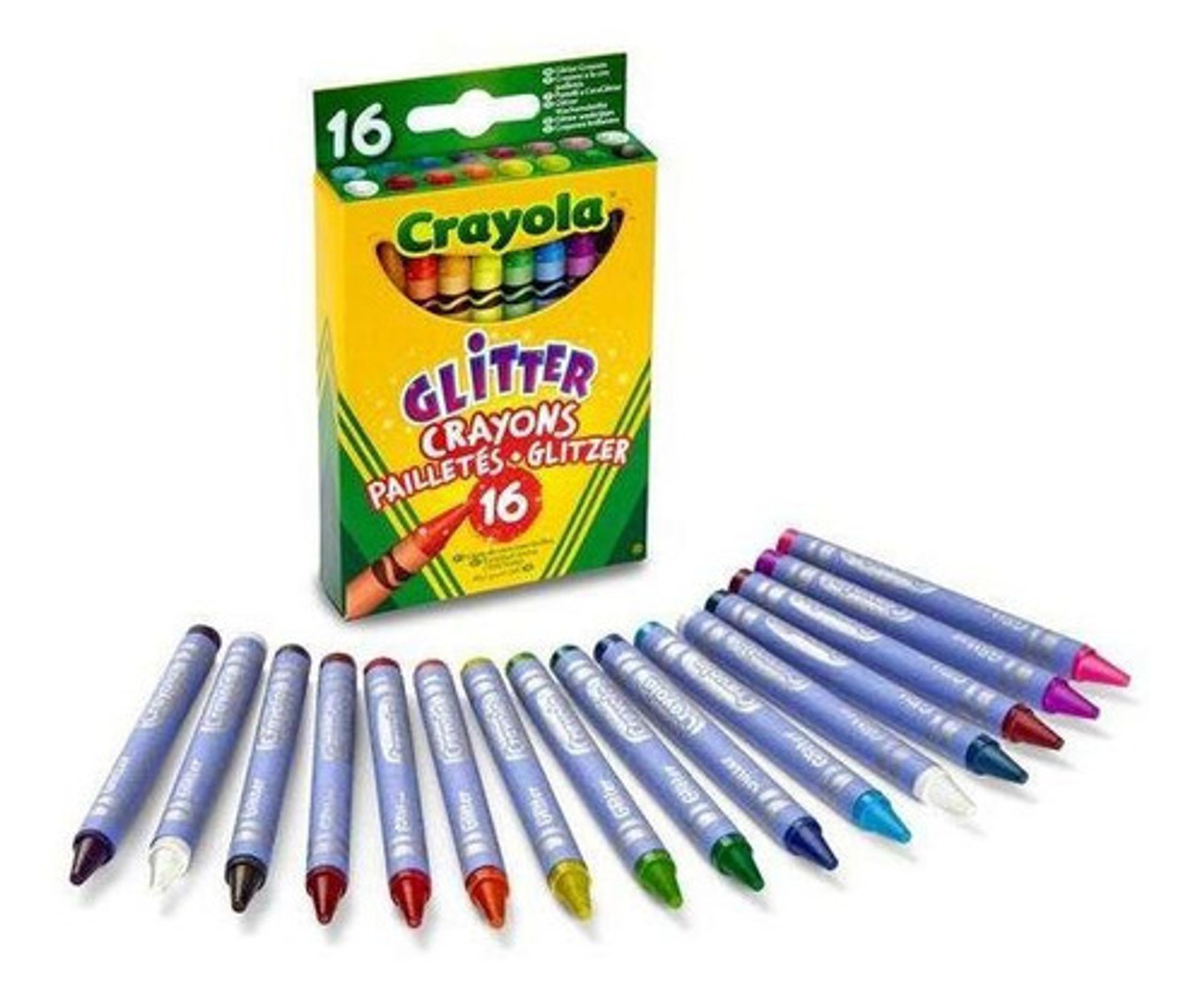 Crayola Glitter Crayons, 16 Count, Assorted Colors, Ideal For Home