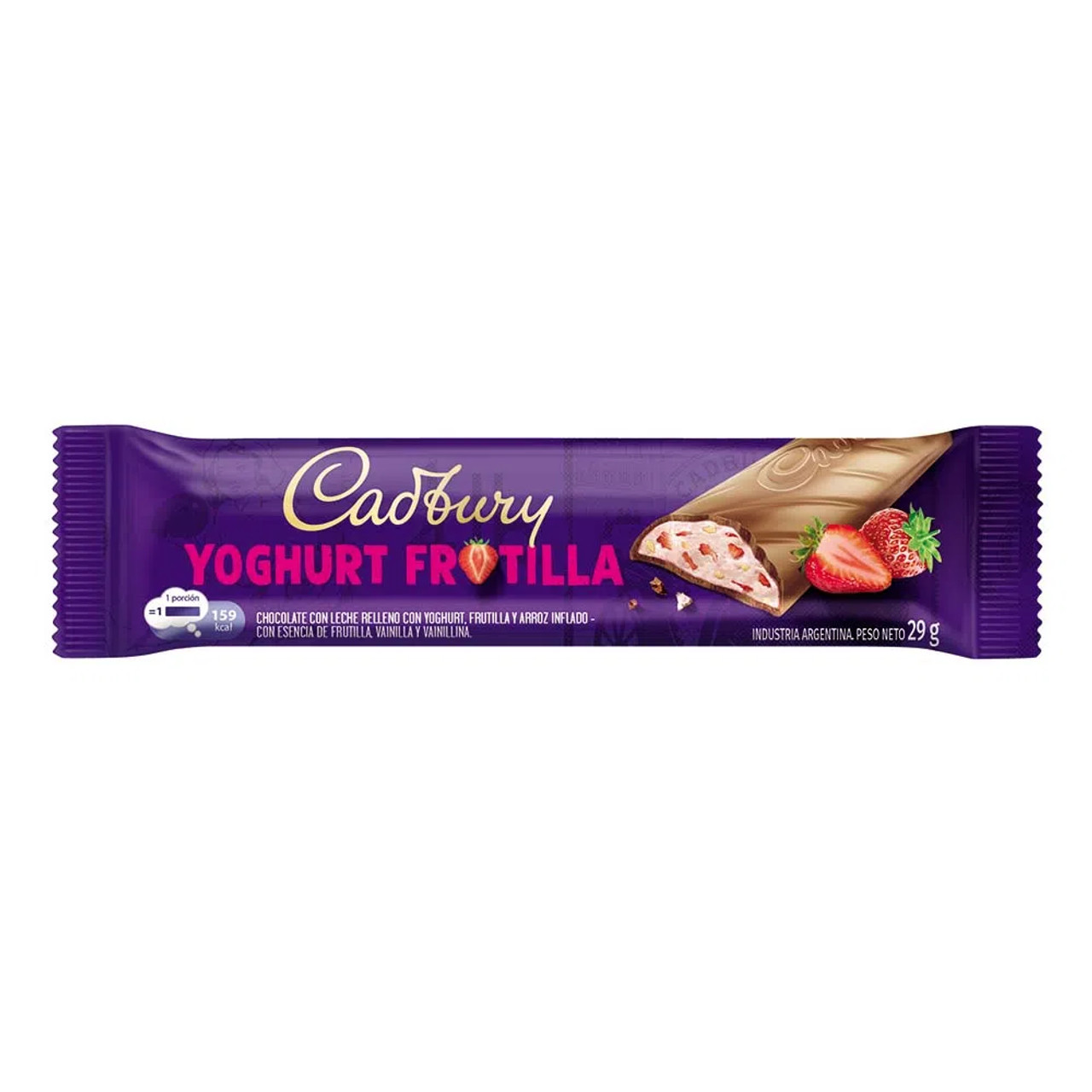 Cadbury Chocolate Bar Yoghurt Frutilla Strawberry, 29 g / 0.95 oz (box of  12)