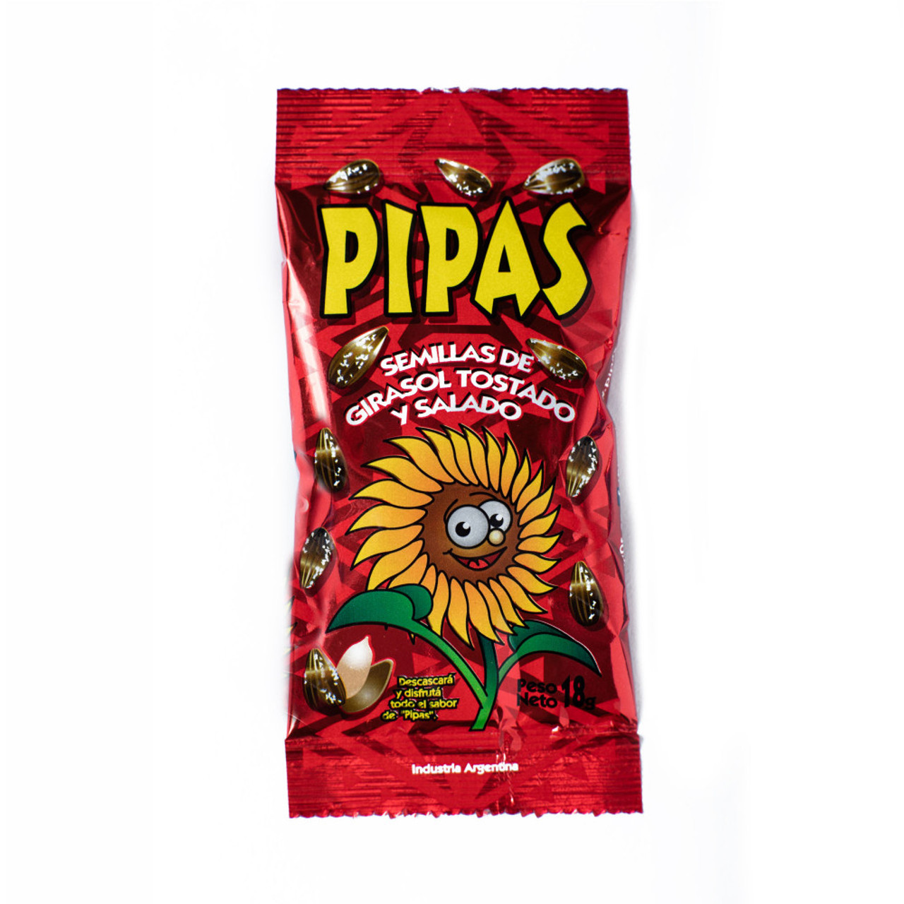 Pipas Salty Toasted Sunflower Seeds w/shell, 18 g / 0.6 oz (pack of 10)