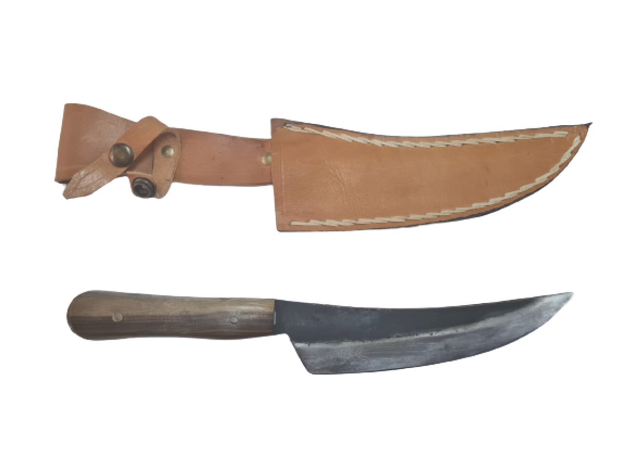 Stainless Steel Gourmet Knife with Wooden Handle & Leather Sheath Meat  Kitchen Knife Cuchillo Asado BBQ