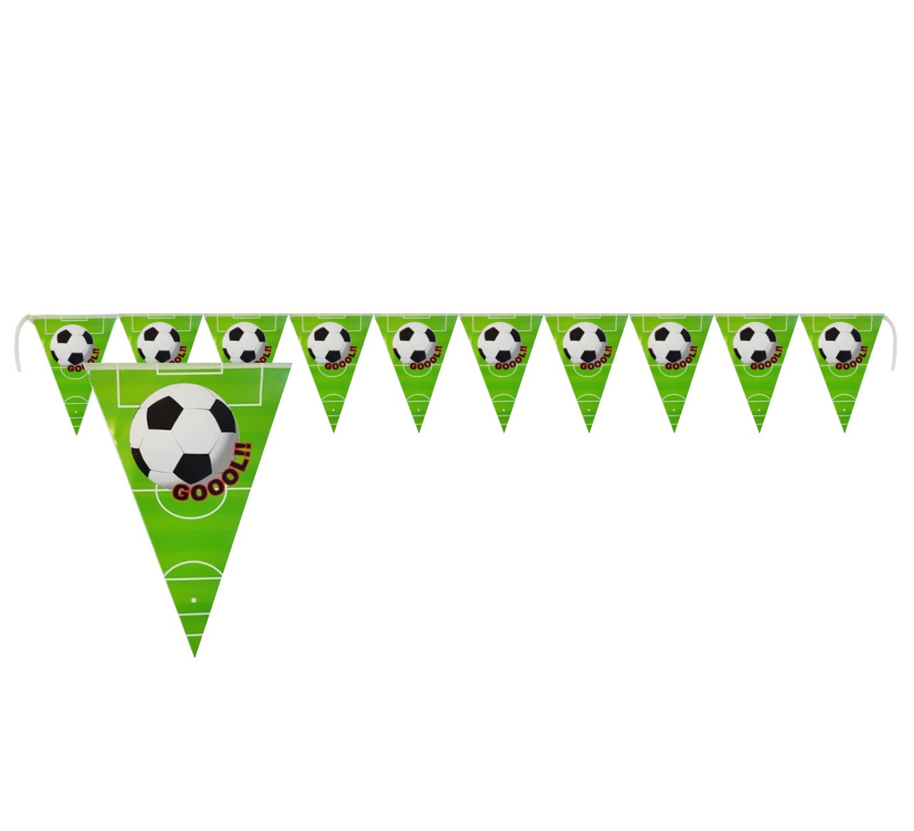 Fußball-Party Banner Set – 2 Stück, Je 3 Meter Mit 9 Flaggen, Für Sport-Mottoparty Deko