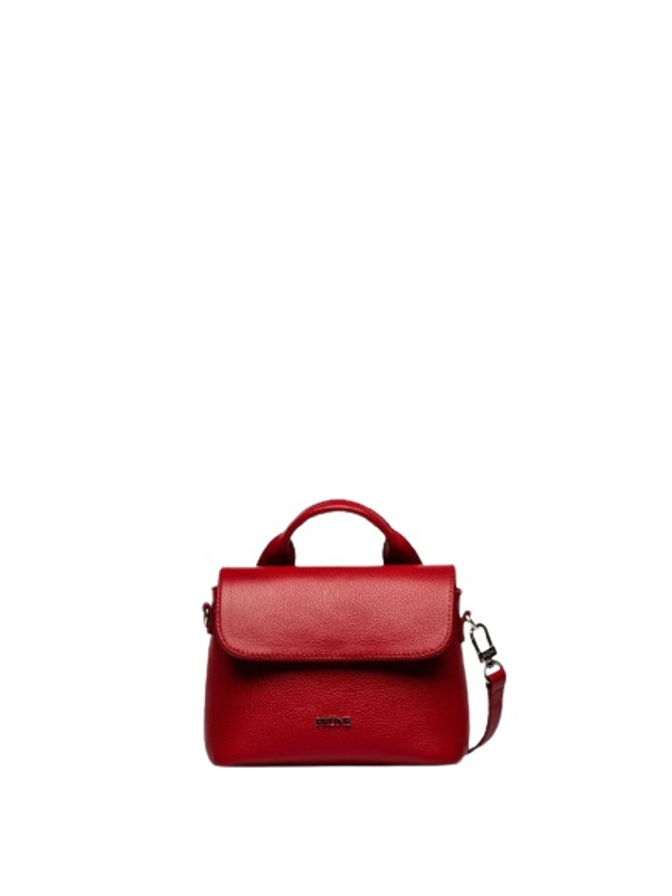 Prüne Bandolera Miss Daisy Graneado Rojo Leather Bag Internal Pocket Adjustable Handle Straps (Red) - Direct
