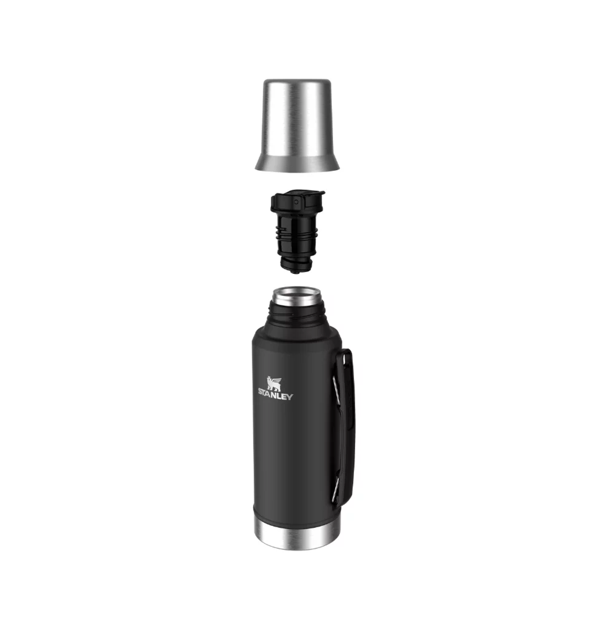 Stanley Mate System Termo Original con Tapón Cebador Thermos Bottle for  Mate Black Colored Design, 1.2 lts / 40.57 fl oz
