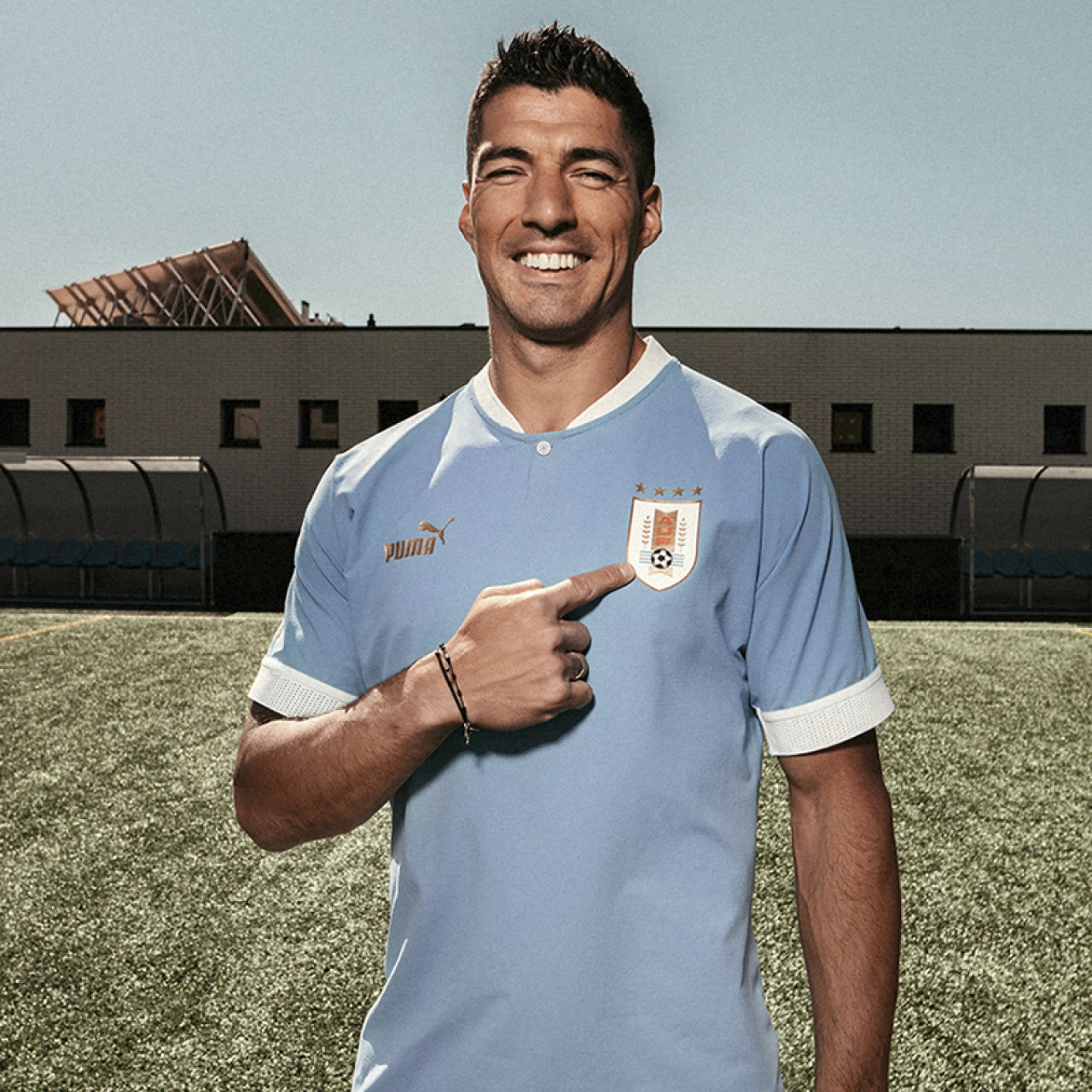 Men's Shirt Uruguaya Camiseta Celeste Remera Titular Official Soccer Team Shirt Uruguay by Puma - 2022 Edition - Pampa Direct