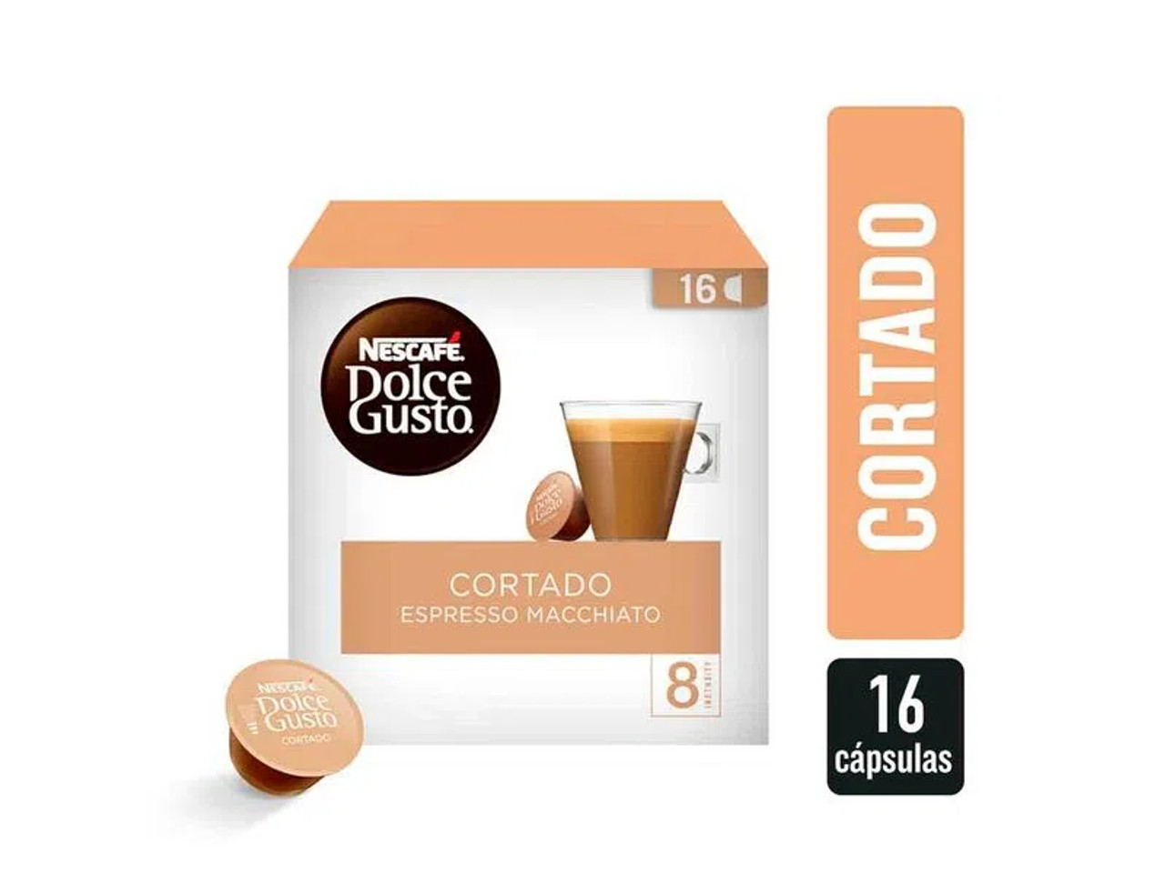 Nescafé Dolce Gusto Espresso Café con Leche en Cápsulas Cápsulas de Café  con Leche, 10 g / 0.35 oz c/u (caja de 16)