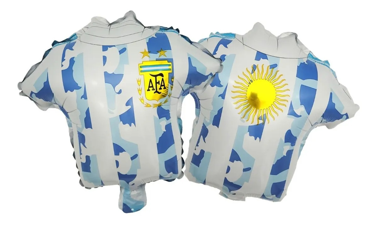 engranaje pianista latitud Globo Metalizado Camiseta AFA, Metallic Balloon Simil Argentina Soccer Team  Shirt Special for Celebrate 2022 FIFA World Cup, 50 cm x 55 cm / 19.68 " x  21.65 " - Pampa Direct
