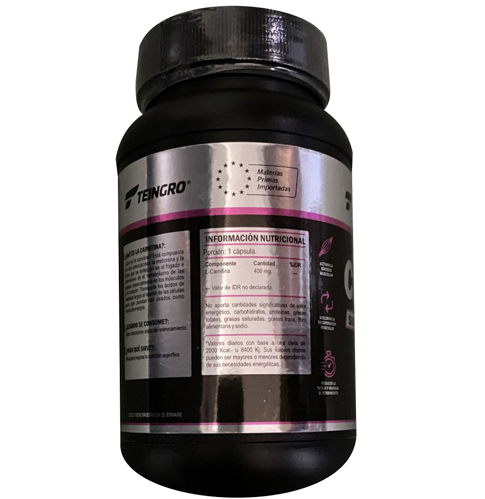 valor l carnitina Teingro Suplementos Tiger Line L-Carnitina Amino Acids To Supply Energy (120 count)