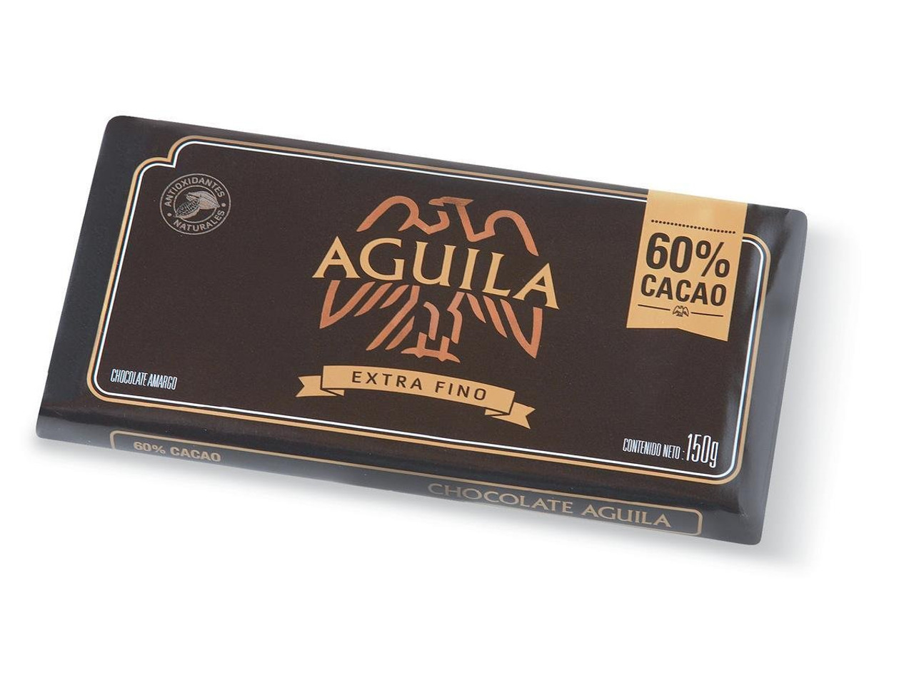 Águila Dark Chocolate 60% Cacao Bar Perfect with Hot Milk Submarino/Remo,  150 g / 